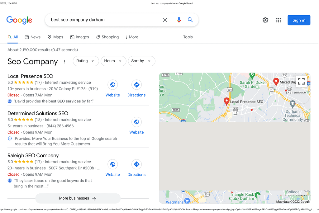 best-seo-company-durham-nc-google-maps